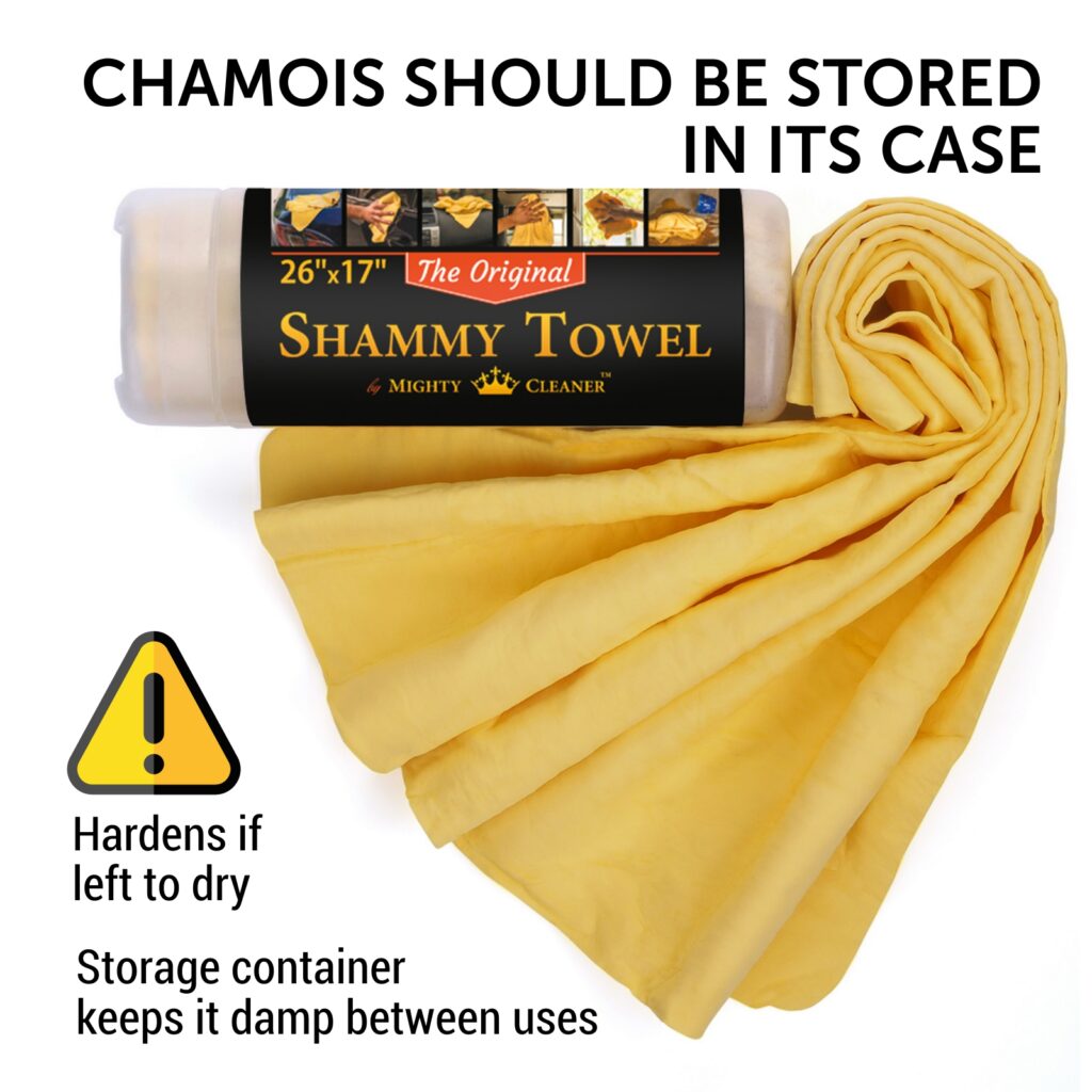 Premium Chamois Cloth for Car Drying - 26”x17” - Super Absorbent Reusable Shammy  Towel for Car + Storage Tube - Scratch… 