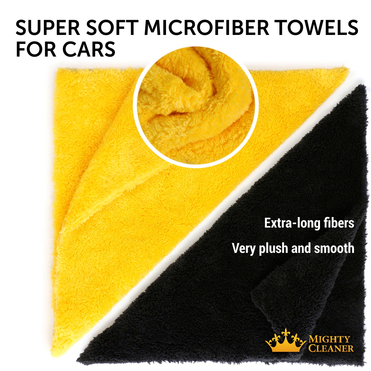 Edgeless Microfiber Towels for Cars – 6 Pk - 12”x12” Сar Detailing